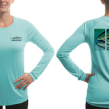 Women's Sun Protective Fishing Shirt Water Blue/Hen Rainbow