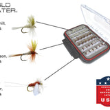 Dry Fly Assortment, 72 Dry Flies | 2 Sided Fly Box | Wild Water Fly Fishing
