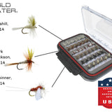 Dry and Nymph Fly Assortment, 66 Flies | 2 Sided Fly Box | Wild Water Fly Fishing