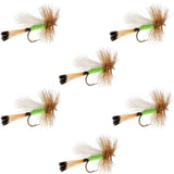 Lime Trude Classic Hair Wing Dry Fly - 6 Flies Hook Size 18
