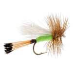 Lime Trude Classic Hair Wing Dry Fly - 12 Flies Hook Size 14