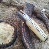 Everyday Carry Damascus Steel Folding Pocket Knife with Bone Handle – The BoneCraft