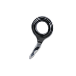 Black single-foot guide with ceramic ring and metal frame, side view
