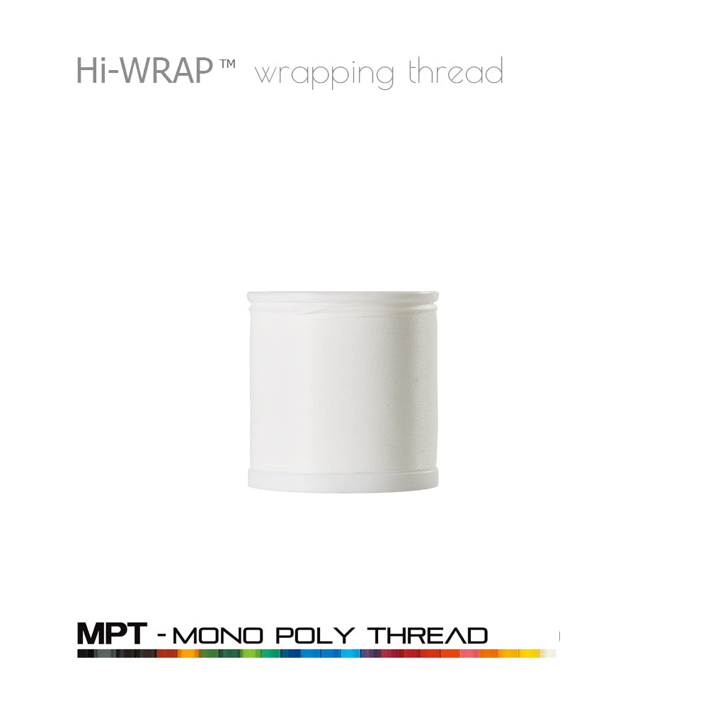 Hi-WRAP™ mono poly thread spool, white thread on white plastic bobbin