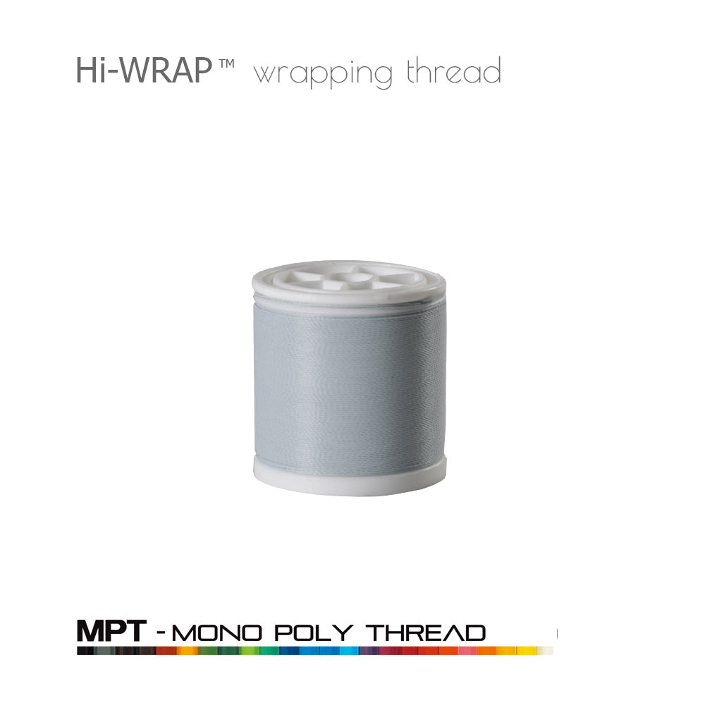 Light gray mono poly wrapping thread spool