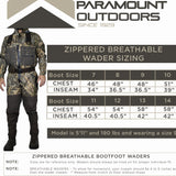 PINNACLE Zippered Breathable Camo Wader 1200g