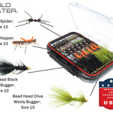 Mega Fly Assortment, 120 All-Time Most Popular Flies | 2 Sided Fly Box | Wild Water Fly Fishing