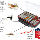Mega Fly Assortment, 120 All-Time Most Popular Flies | 2 Sided Fly Box | Wild Water Fly Fishing