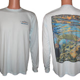 Men's Sun Protective Fishing Shirt Arctic Blue/Freestone Cutthroat Trout