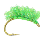 Steelhead Sucker Spawn, Metallic Green | Size 6 | Qty. 4 | Wild Water Fly Fishing