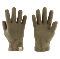 Glove liners, tan knit pair with ribbed cuffs and MINUS 33 label
