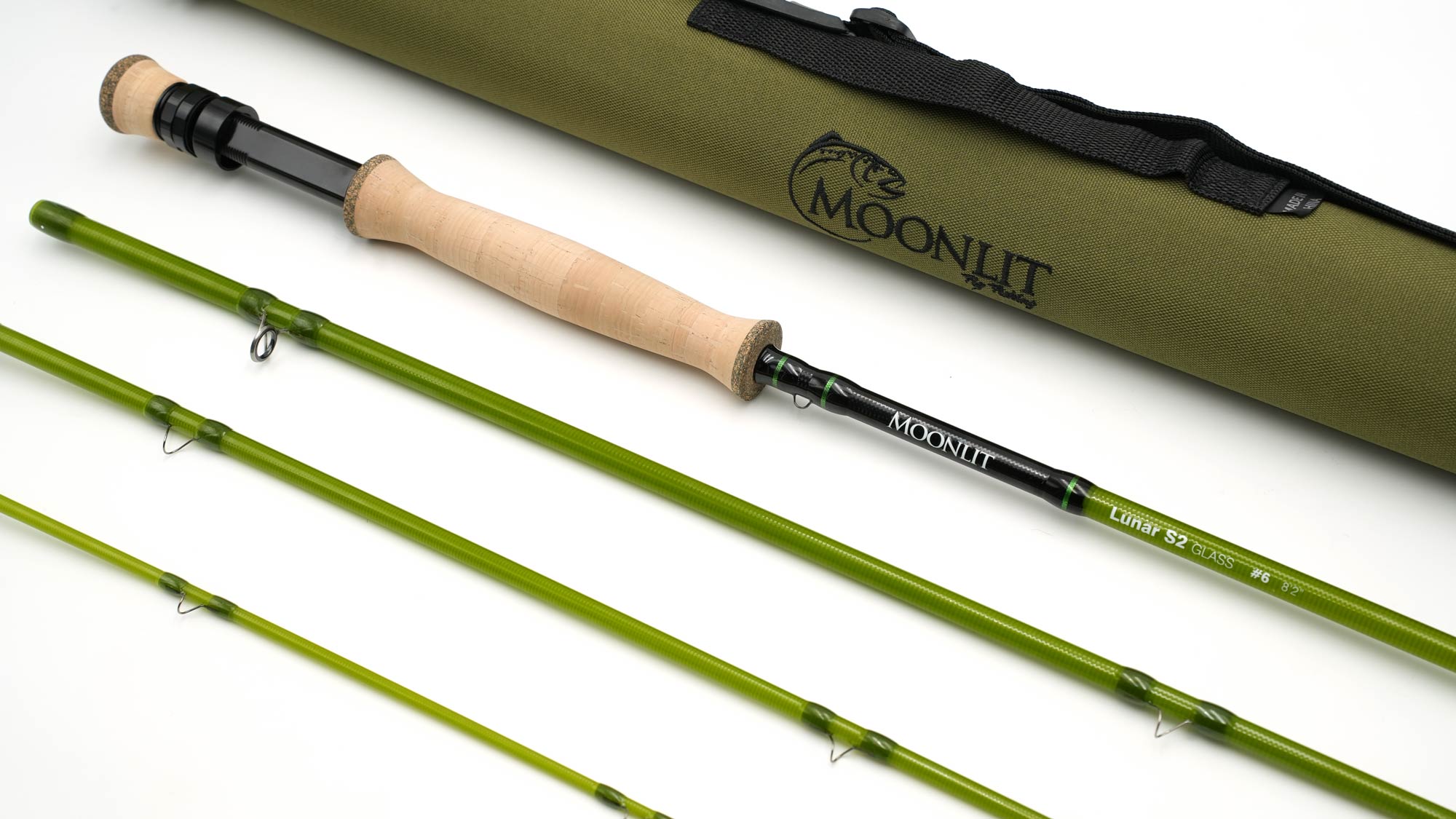 Moonlit Lunar S2-GLASS Fiberglass Fly Rod w/case