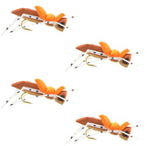 4 Pack Moorish Hopper Brown Tan Foam Body Grasshopper Fly - Hook Size 10