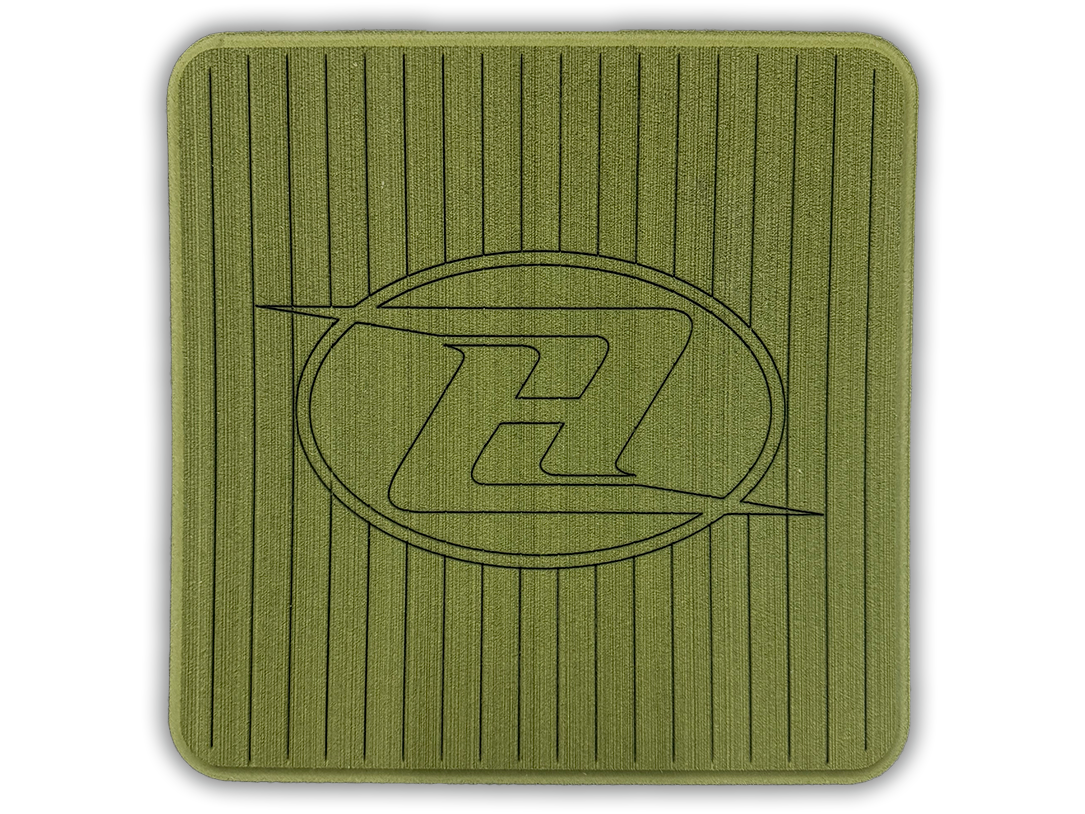 FlyPatch II traction patch, olive green ribbed mat with oval logo