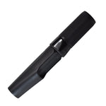 Black reel seat hood and nut assembly, ribbed grip with metal clasp