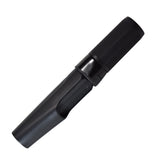 Black reel seat hood and nut assembly, ribbed grip with metal clasp