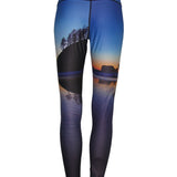Two Surfers Ocean Print Patterned All Sport Leggings