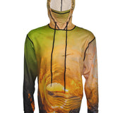 Golden Wave Lightweight Ocean Graphic Hoodie