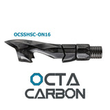 Black carbon fiber spinning reel seat with threaded reel-attachment end