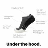 Obsidian - Run Ankle Midweight Merino Wool Sock
