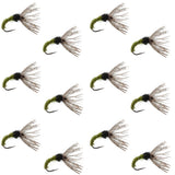 Olive Zebra Sakasa Kebari - 12 Tenkara Flies - Size 14