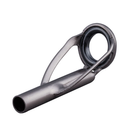 Stainless rod guide with black zirconia ring, polished frame, metal tube