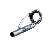 Silver rod guide with black zirconia ring, sandblasted frame, metal tube