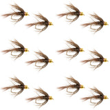 Soft Hackle Bead Head Pheasant Tail Nymph Fly - 12 Flies Size 16