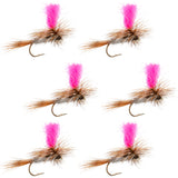 Adams Hi-Viz Parachute Classic Dry Fly - 6 Flies Hook Size 12