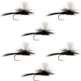 Parachute Black Gnat Classic Dry Fly - 6 Flies Size 16