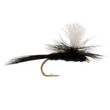 Parachute Black Gnat Classic Dry Fly - 12 Flies Size 14