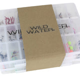 Premium Fly Assortment, 123 Flies | 2 Clear Fly Boxes | Wild Water Fly Fishing