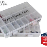 Premium Fly Assortment, 123 Flies | 2 Clear Fly Boxes | Wild Water Fly Fishing