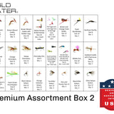 Premium Fly Assortment, 123 Flies | 2 Clear Fly Boxes | Wild Water Fly Fishing