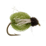 LaFontaine Olive Deep Sparkle Caddis Pupa - 6 Flies Hook Size 18