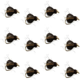 Bead Head LaFontaine Black Deep Sparkle Caddis Pupa - 12 Flies Size 16