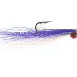 Heavy Clouser Deep Diving Minnow, Size 1/0 | Purple and White | Qty. 3 | Wild Water Fly Fishing