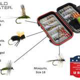 Mini Mega Fly Assortment, 60 All-Time Most Popular Flies | Fly Box | Wild Water Fly Fishing