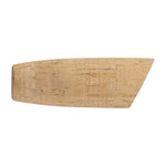 Beige cork rear grip for fishing rod, rectangular shape with textured surface