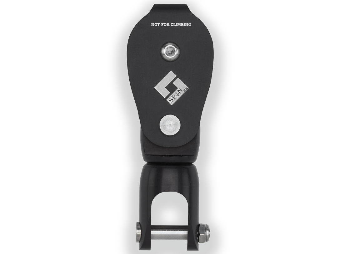 Zigco RX pulley, dark body with metal eyelet and two mounting bolts