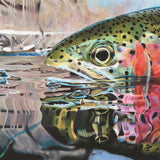 Women's Sun Protective Fishing Shirt Pretty Pink/Rainbow Reflections