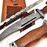 Knife in Rambo - Custom Damascus Steel Bowie with Rosewood Handle
