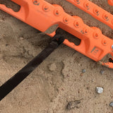 Orange recovery leash strap with black handle and eyelet on orange bar