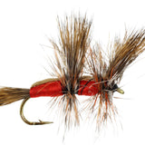 Double Humpy Fly, Size 10 | Red | Qty. 6 | Wild Water Fly Fishing