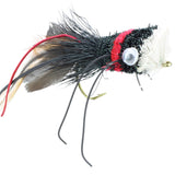 Deer Hair Bass Bug, Size 2 | Qty. 2 | Red | Black | White | Wild Water Fly Fishing