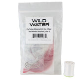 Red and White Deceiver Fly Tying Material Kit, size 2 | Wild Water Fly Fishing