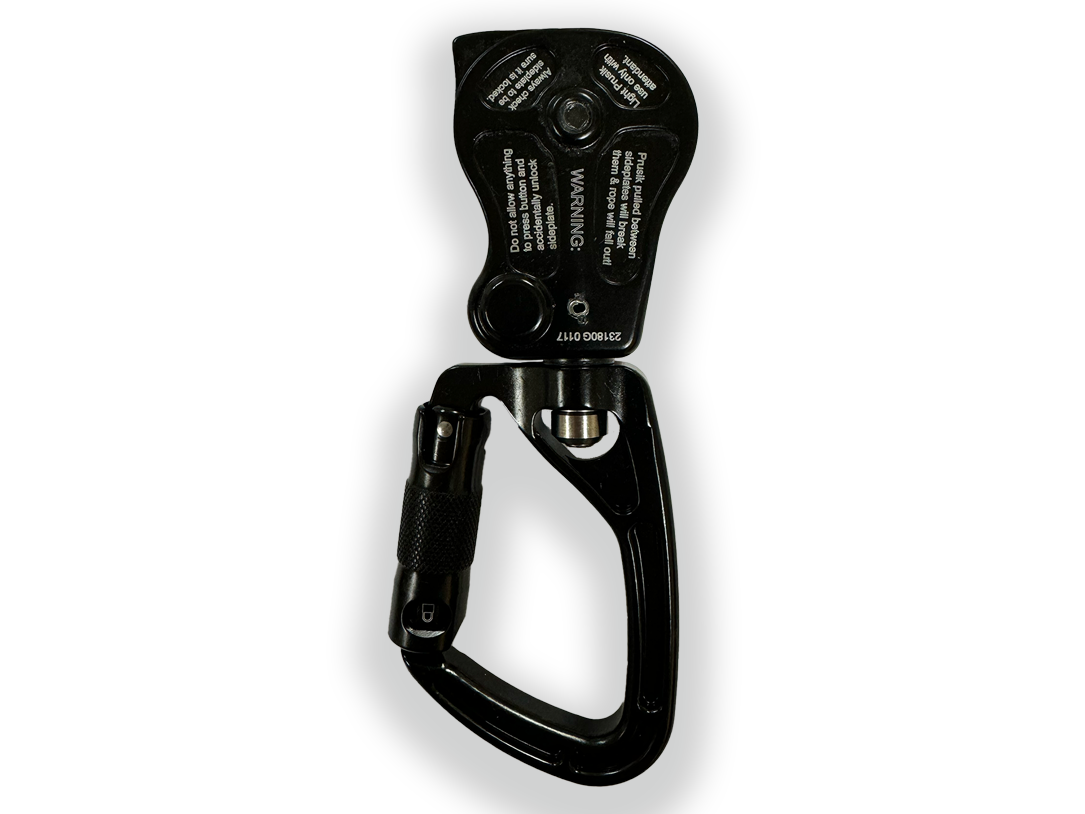 Swivel carabiner with gate and black metal body