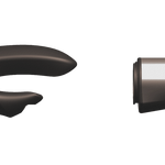 Spinning reel seat hood and nut, dark finish, SMS model by Seaguide