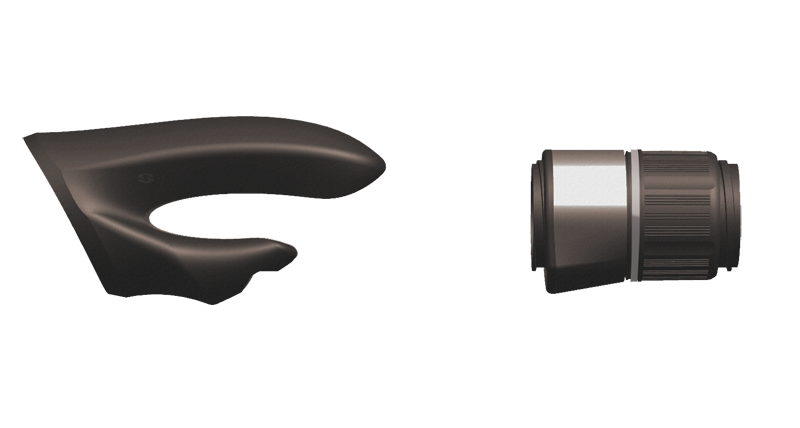 Spinning reel seat hood and nut, dark finish, SMS model by Seaguide