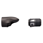Spinning reel seat hood and nut set in dark gray with metal threaded insert
